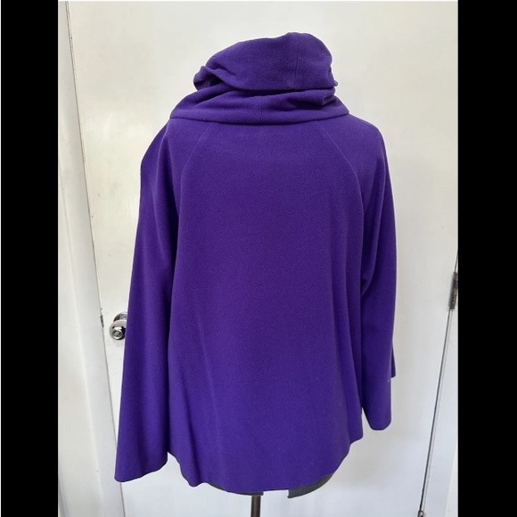 VINTAGE 1990s BYBLOS LADIES CASHMERE WOOL PURPLE SWING TOP COWL NECK EU 40 L - Picture 4 of 9